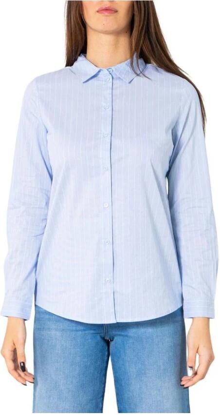 Jacqueline de Yong Lichtblauwe Pinstripe Damesoverhemd Blue Dames - Foto 8