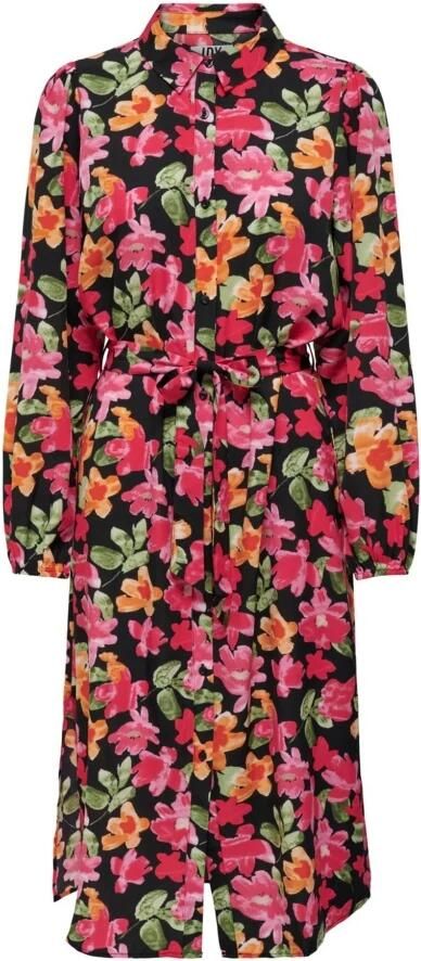 Jacqueline de Yong Zwarte Polyester Midi Jurk Lente Zomer Collectie Multicolor Dames - Foto 3