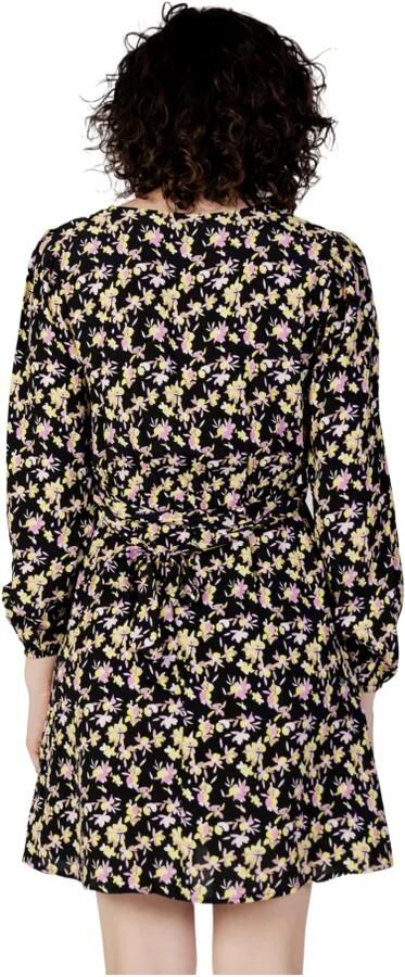 Jacqueline de Yong Bloemen V-hals Lange Mouw Jurk Black Dames - Foto 2