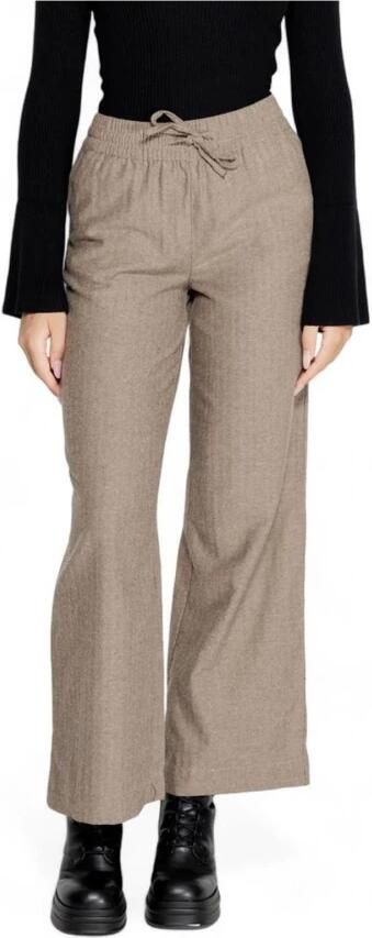 Jacqueline de Yong Wijde Pijp Geweven Broek Herfst Winter Collectie Brown Dames - Foto 6