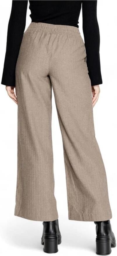 Jacqueline de Yong Wijde Pijp Geweven Broek Herfst Winter Collectie Brown Dames