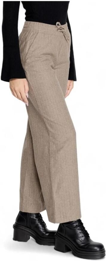 Jacqueline de Yong Wijde Pijp Geweven Broek Herfst Winter Collectie Brown Dames - Foto 4
