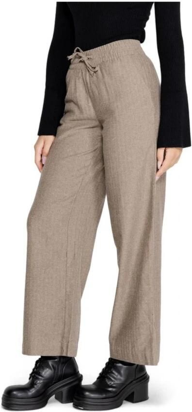 Jacqueline de Yong Wijde Pijp Geweven Broek Herfst Winter Collectie Brown Dames - Foto 2