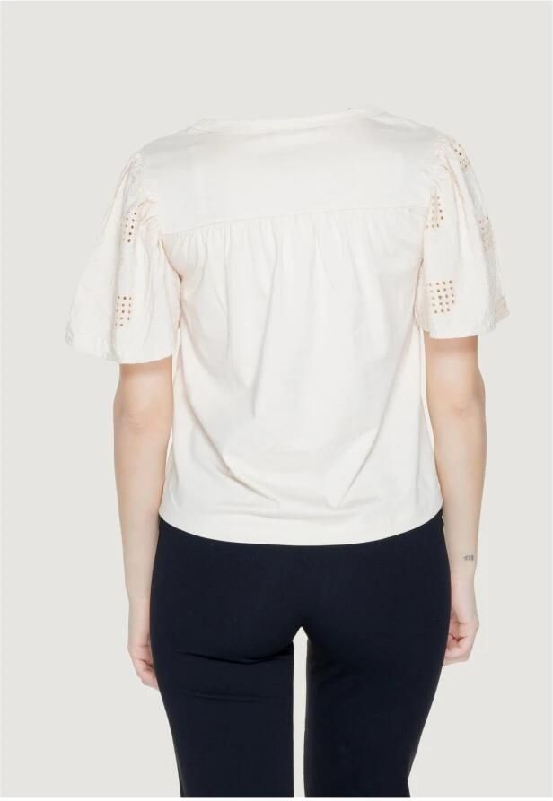Jacqueline de Yong Flutter Sleeve Eyelet Top White Dames - Foto 3