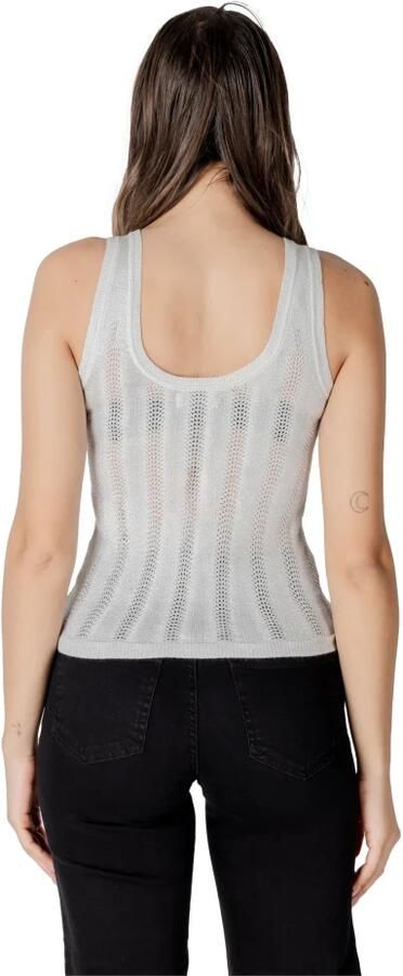 Jacqueline de Yong Gestreepte Mouwloze Tank Top White Dames