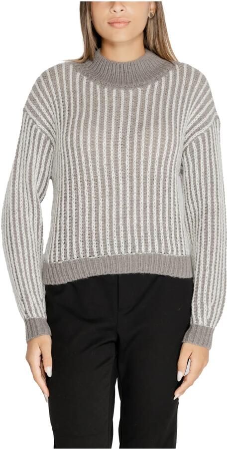 Jacqueline de Yong Grijze effen gebreide trui met lange mouwen Gray Dames - Foto 5