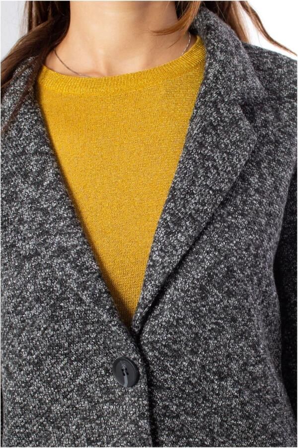 Jacqueline de Yong Grijze Marl Knoopjas met Zakken Gray Dames