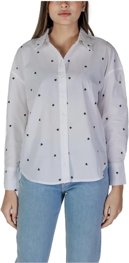 Jacqueline de Yong Klassieke Zwarte Katoenen Overhemd White Dames - Foto 3