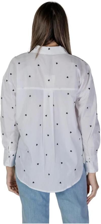 Jacqueline de Yong Klassieke Zwarte Katoenen Overhemd White Dames