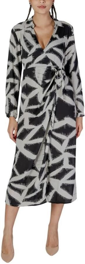 Jacqueline de Yong Lange Jurk Herfst Winter Collectie Black Dames