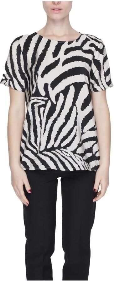 Jacqueline de Yong Beige Zebra Print Top Korte Mouw Beige Dames - Foto 4