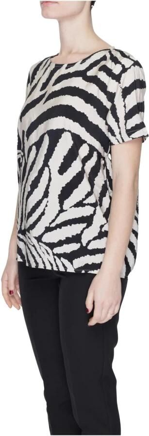 Jacqueline de Yong Beige Zebra Print Top Korte Mouw Beige Dames - Foto 2