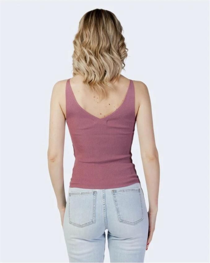 Jacqueline de Yong Paarse Effen V-Hals Tanktop voor Vrouwen Purple Dames - Foto 2