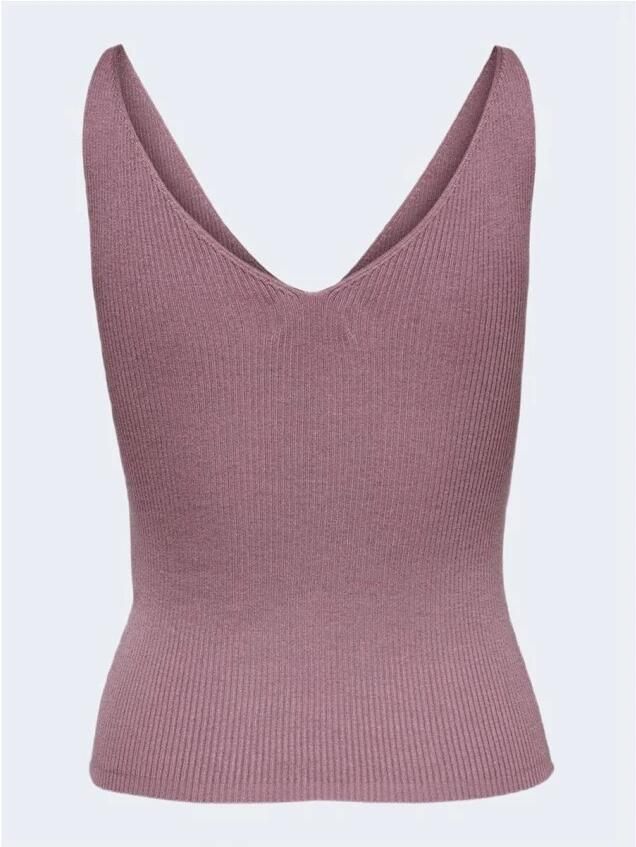 Jacqueline de Yong Paarse Effen V-Hals Tanktop voor Vrouwen Purple Dames - Foto 3