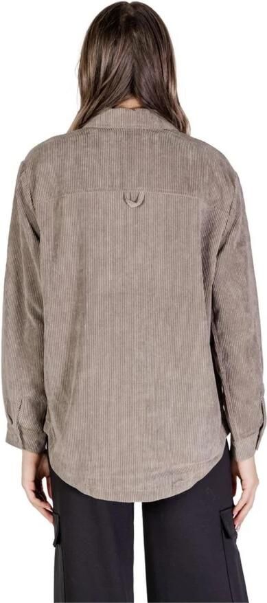 Jacqueline de Yong Ribfluwelen Overhemdjasje Beige Sweater Beige Dames - Foto 3