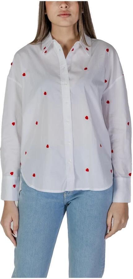 Jacqueline de Yong Rode Gedrukte Klassieke Kraag Overhemd White Dames - Foto 3