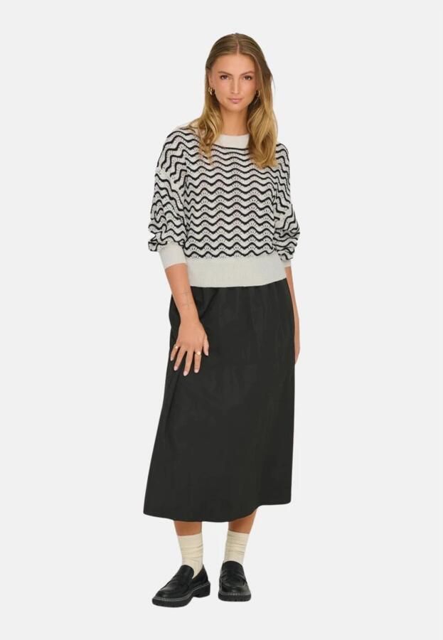 Jacqueline de Yong Witte Geometrische Gebreide Kleding voor Vrouwen White Dames - Foto 3