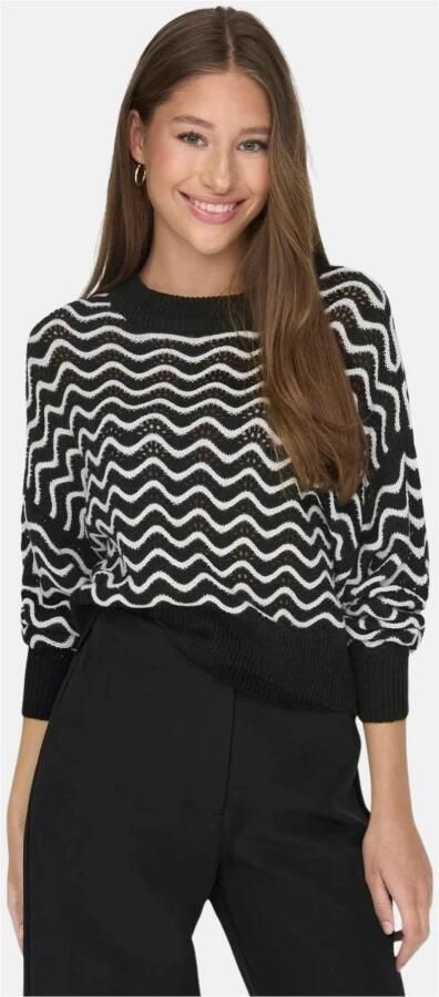 Jacqueline de Yong Lange mouw elastische trui voor vrouwen Black Dames - Foto 3