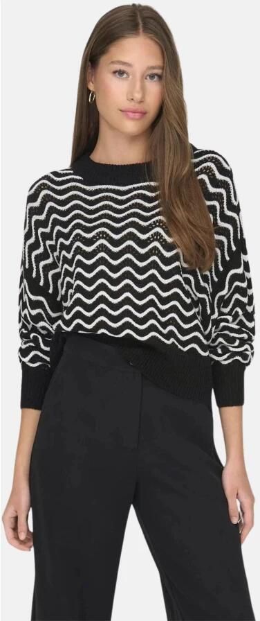 Jacqueline de Yong Lange mouw elastische trui voor vrouwen Black Dames - Foto 4