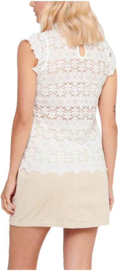 Jacqueline de Yong Witte Gerimpelde Hoge Hals Tank Top White Dames - Foto 3