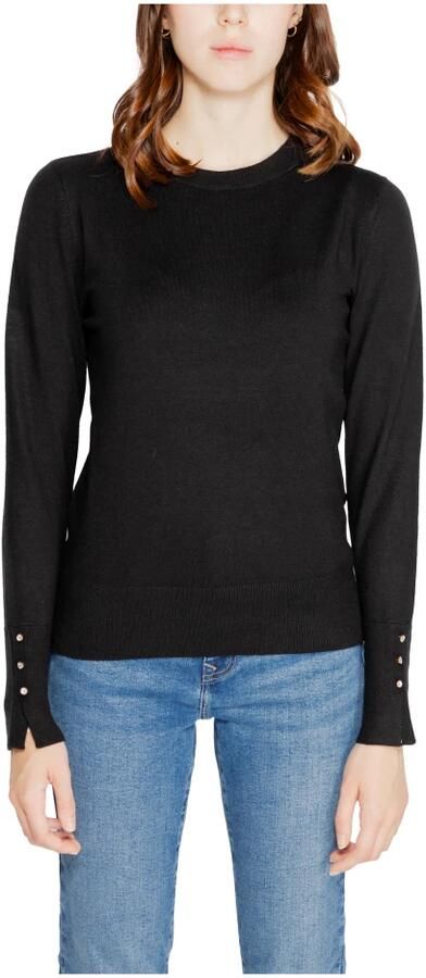 Jacqueline de Yong Zwarte Gebreide Ronde Hals Trui Black Dames - Foto 3