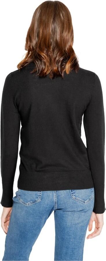 Jacqueline de Yong Zwarte Gebreide Ronde Hals Trui Black Dames