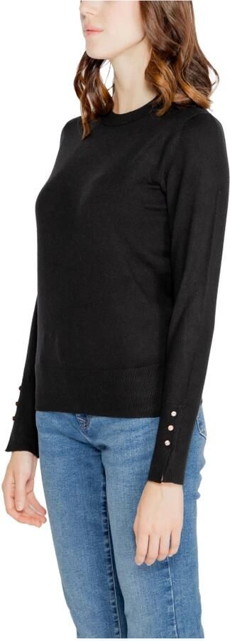 Jacqueline de Yong Zwarte Gebreide Ronde Hals Trui Black Dames - Foto 2
