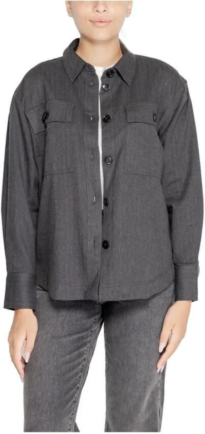 Jacqueline de Yong Zwarte Katoenen Trui Relaxte Pasvorm Black Dames - Foto 3