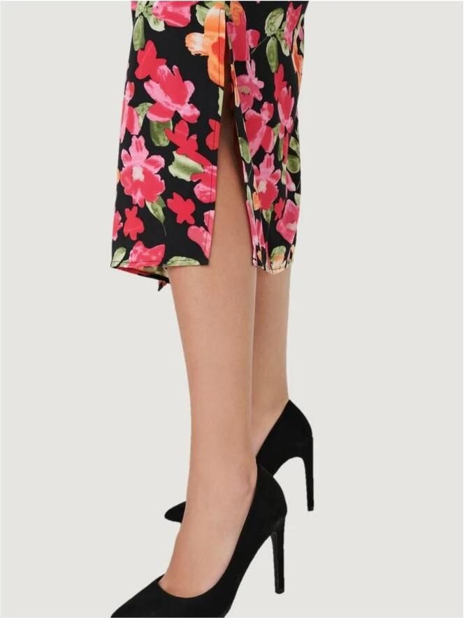 Jacqueline de Yong Zwarte Polyester Midi Jurk Lente Zomer Collectie Multicolor Dames - Foto 2