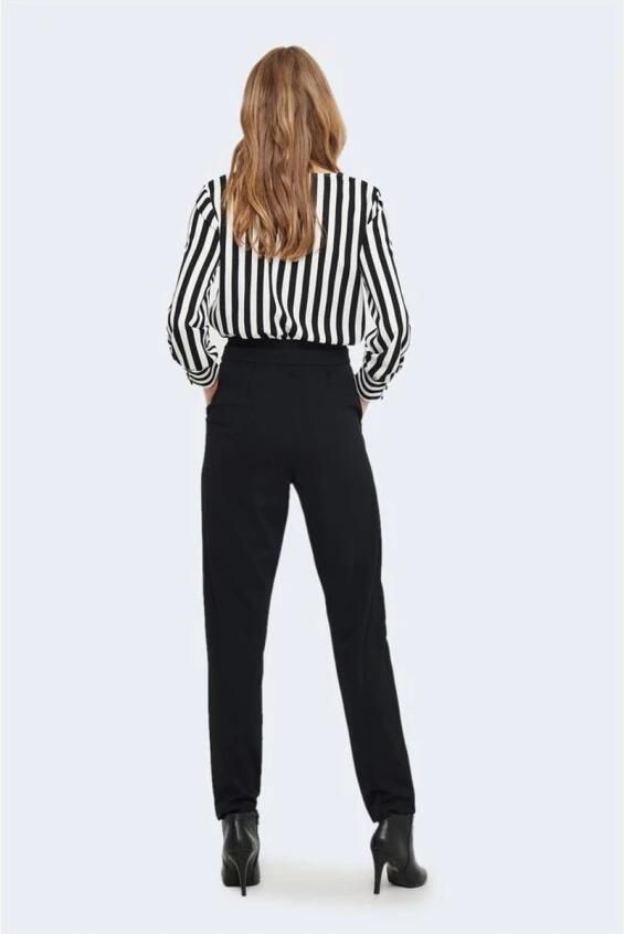 Jacqueline de Yong Zwarte Damesbroek Herfst Winter Vetersluiting Black Dames - Foto 3