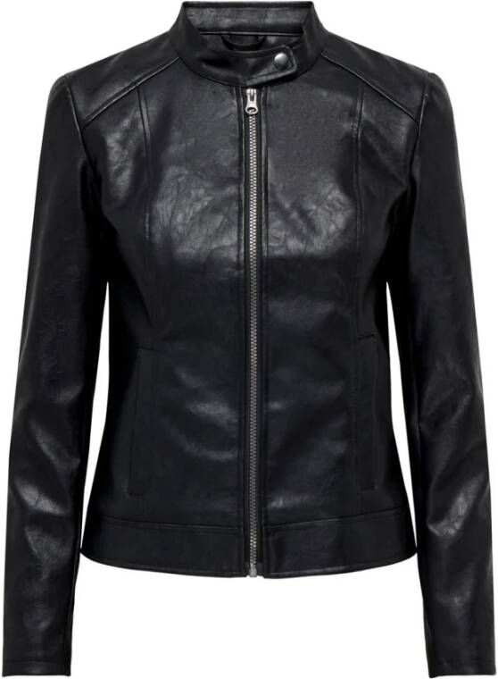 Jacqueline de Yong Leather Jackets Zwart Dames
