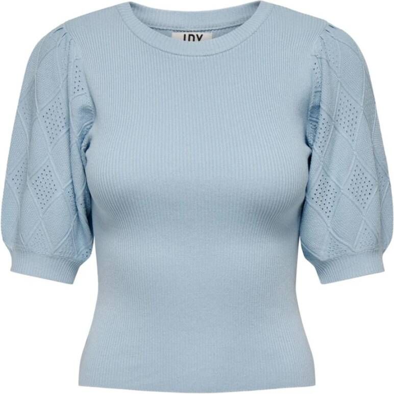 Jacqueline de Yong Lichtblauw T-shirt met korte mouwen Blue Dames