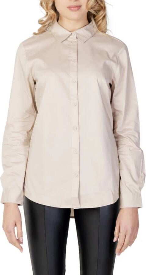 Jacqueline de Yong Woong Women & beige shirt Beige Dames