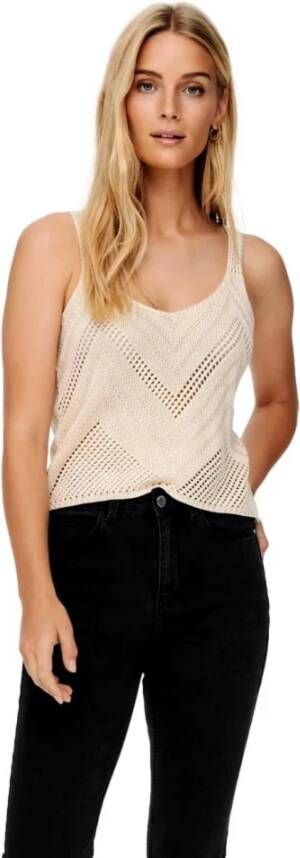 Jacqueline de Yong Sleeveless Tops Beige Dames