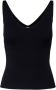 Jacqueline de Yong Zwart Geribbeld Gebreid V-hals Tank Top Black Dames - Thumbnail 2