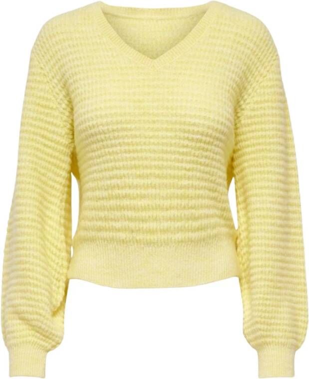 Jacqueline de Yong W v-neck pullover knt Yellow Dames