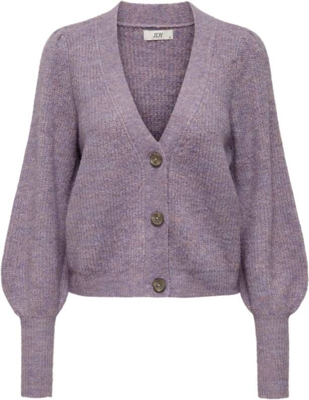 Jacqueline de Yong Stijlvolle Gebreide Cardigan voor Vrouwen Purple Dames