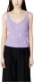 Jacqueline de Yong Lila V-Hals Tanktop Hart Geborduurd Purple Dames - Thumbnail 1