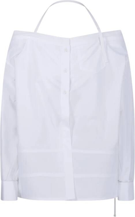 Jacquemus 100 White Peplo Shirt Stijlvolle mouwloze top Wit Dames
