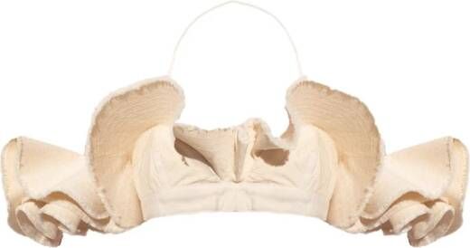 Jacquemus Artisjok crop top met ruches Beige Dames
