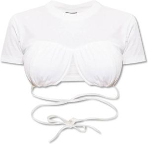 Jacquemus Baci crop top with underwires Wit Dames