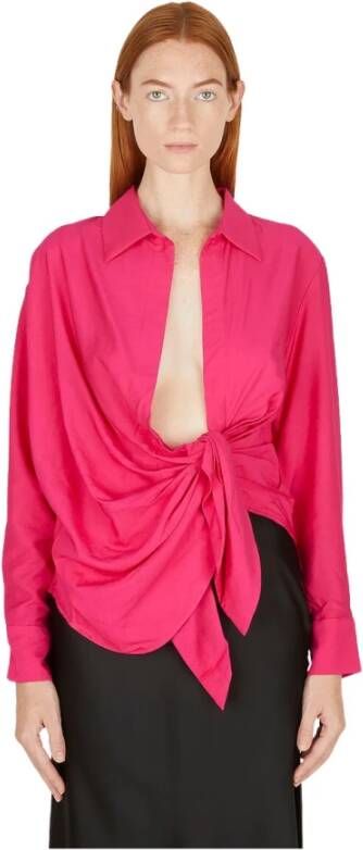 Jacquemus Bahia Shirt Casual en Tijdloze Glamour uit Zuid-Frankrijk Pink Dames