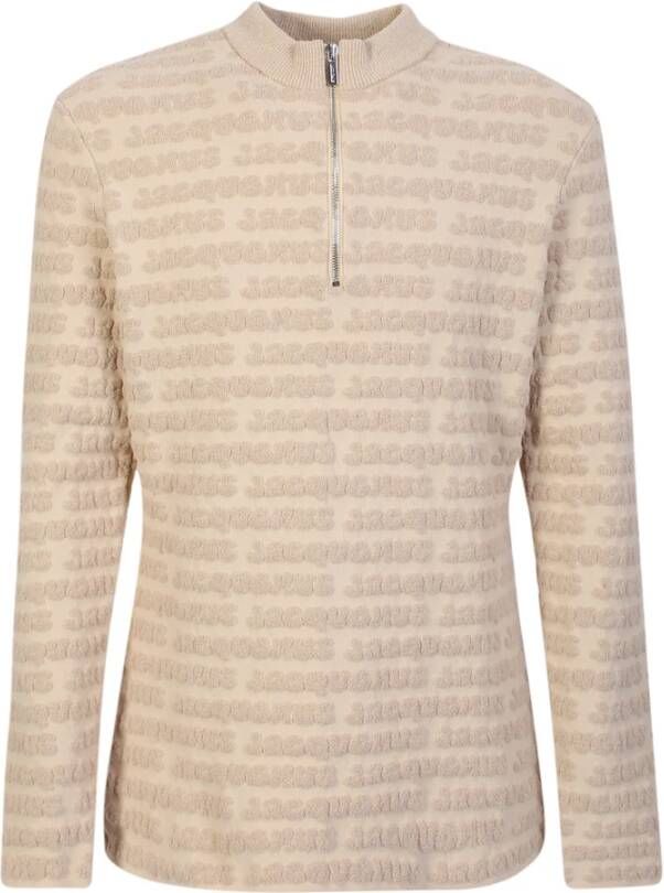 Jacquemus Beige Trui met 3D Logo Katoenmix Beige Heren
