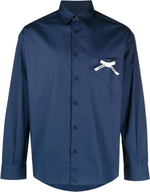 Jacquemus Blauw Katoenen Overhemd met Strikdetail Blauw Heren