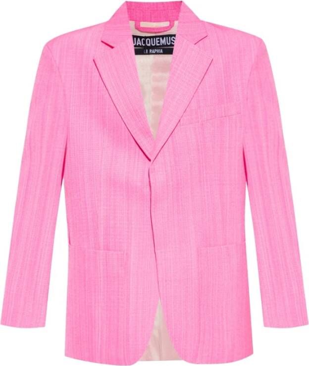Jacquemus Roze Viscose Blazer Pink Dames