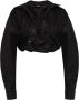 Jacquemus Zwarte Blouse met Spreidkraag en Gerimpeld Detail Zwart Dames - Thumbnail 1