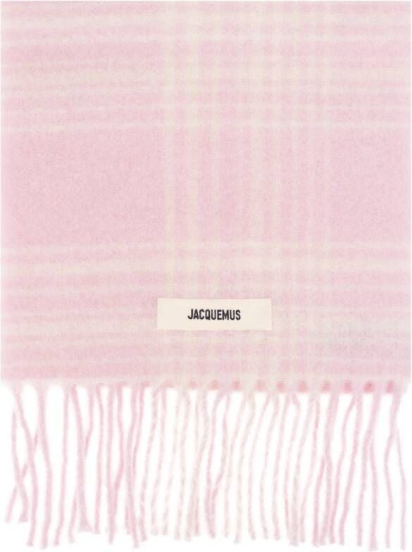 Jacquemus Carro geruite sjaal Pink Dames