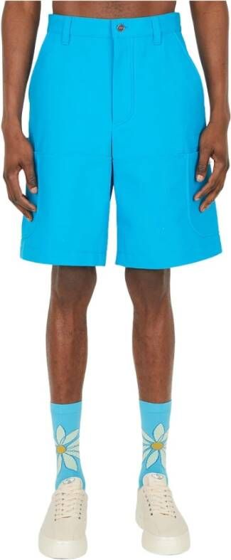 Jacquemus Hoge Taille Bermuda Shorts Blue Heren