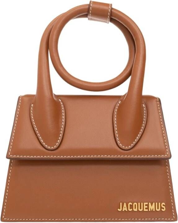 Jacquemus Crossbody bags Le Chiquito Noeud Coiled handbag in cognac