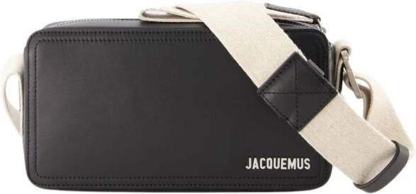 Jacquemus Horizontale Crossbody Tas met Zilveren Logo Black